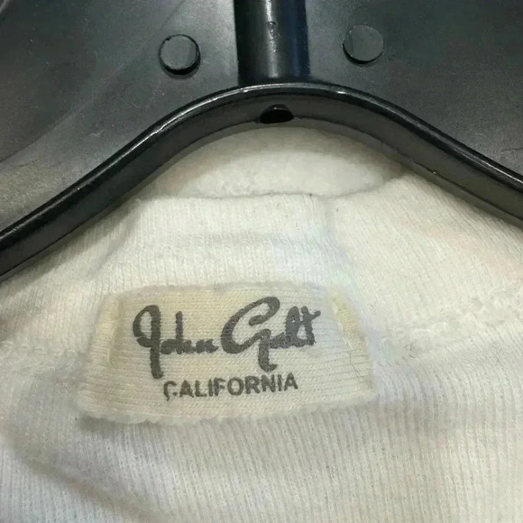 John Galt white short sleeve cropped tee with embroidered flowers on front. - Picture 5 of 10